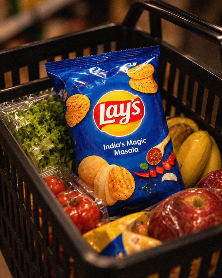 Lay's chips in a shopping basket