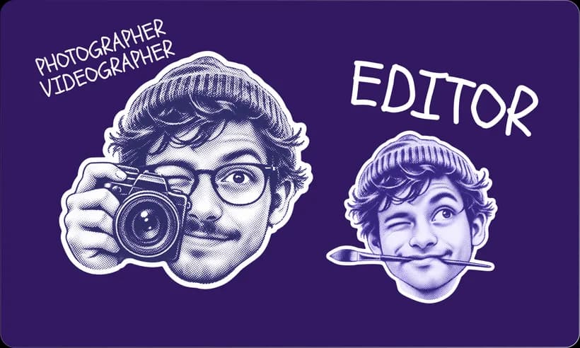 Photographer, videographer and editor stickers
