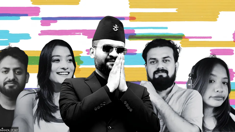 Nepal's prime minister with a group of influencers